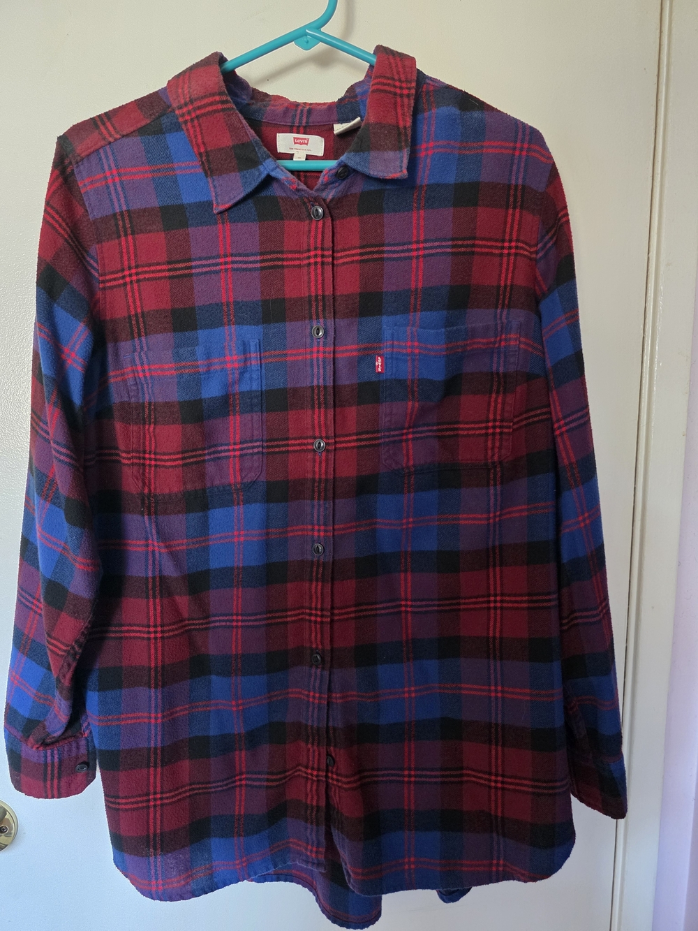 Levi's Red & Blue Plaid Button-Down Shirt